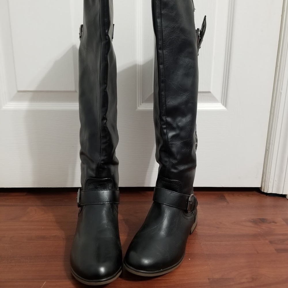 Contrast Color Rear Zipper Mid Calf Boot-2 For $45 - Picture 4 of 5